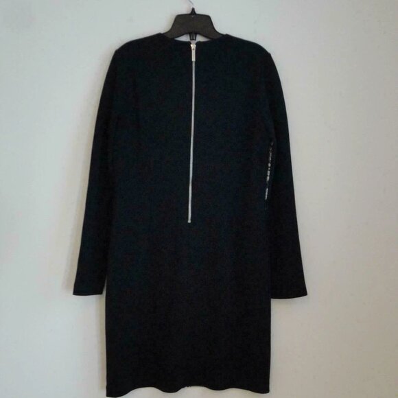 New MICHAEL KORS Black Grey Multi Ponte Long Sleeve Dress 8 - Picture 6 of 6